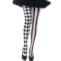 Collants motif arlequin nylon noir et blanc — vue principale