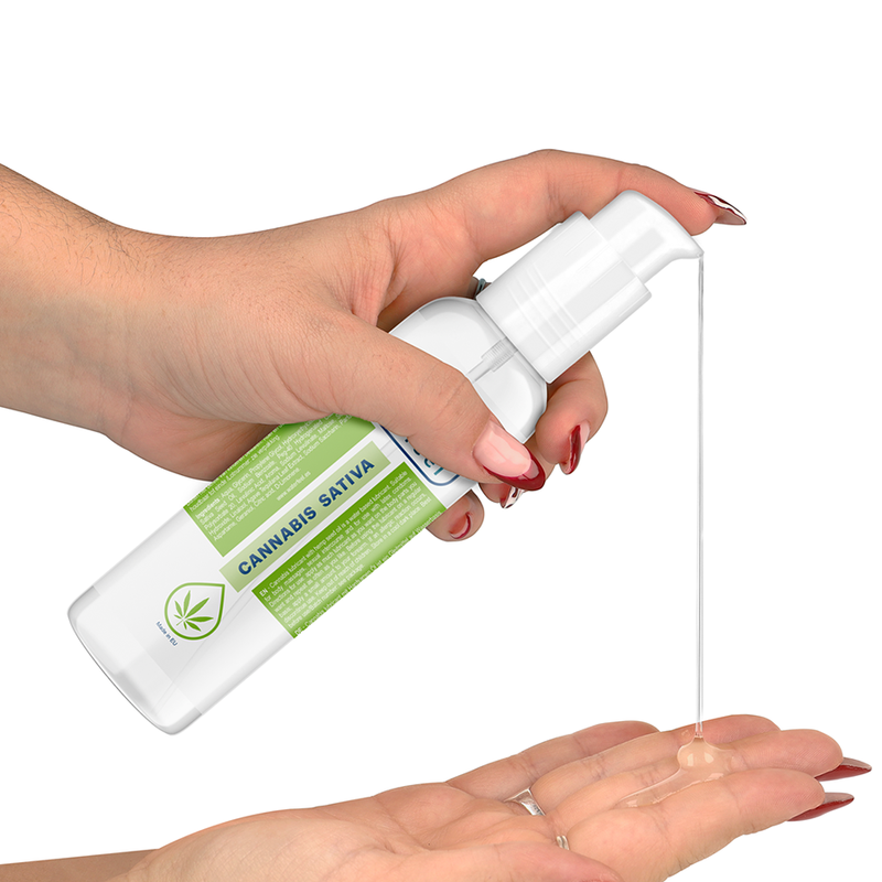 Lubrifiant gourmand arôme cannabis base eau — vue de profil