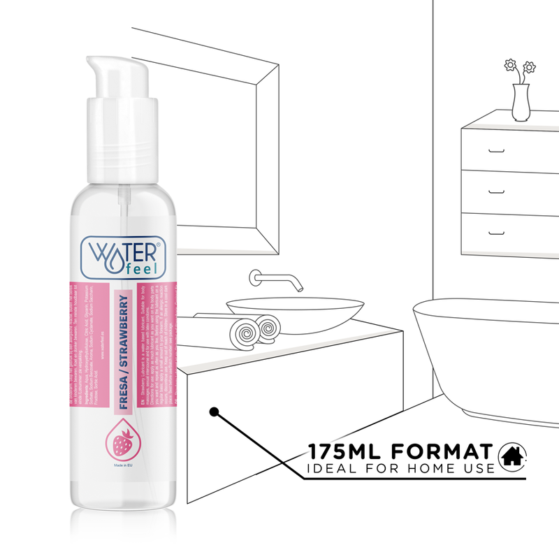 Lubrifiant gourmand fraise base eau grand format — détail texture surface