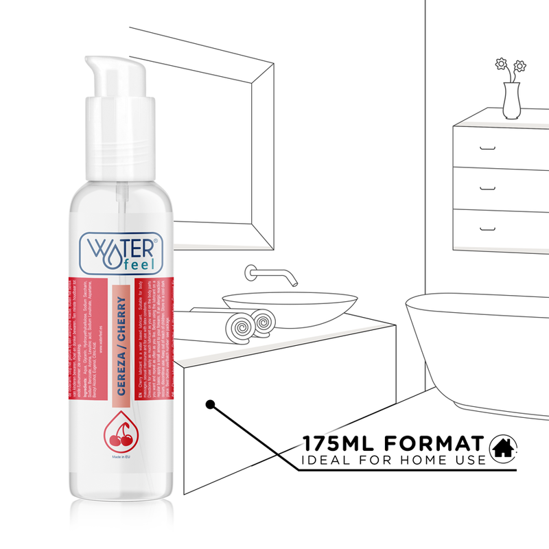 Lubrifiant gourmand cerise 175 ml Waterfeel — détail texture surface