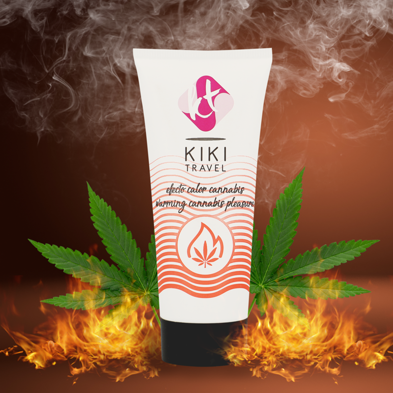 Lubrifiant gourmand arôme cannabis effet chauffant base eau — détail texture surface