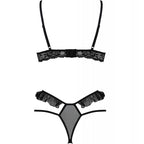 Ensemble lingerie dentelle Dolly soutien-gorge et string — comparatif dimensionnel