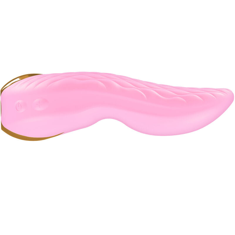 Stimulateur clitoridien double moteur en silicone Aiko — vue de profil