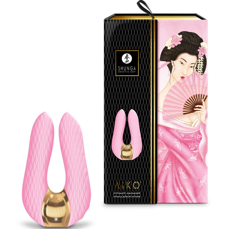 Stimulateur clitoridien double moteur en silicone Aiko — vue de dos