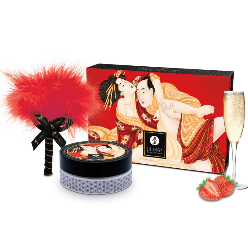 Kit de poudre de massage comestible à la fraise