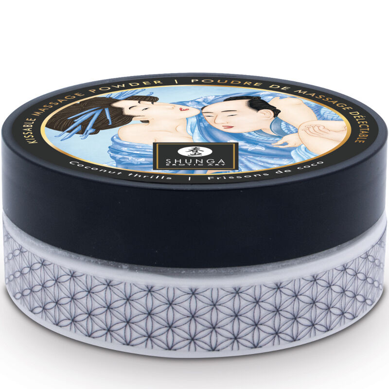 Poudre de massage comestible noix de coco Shunga — détail produit