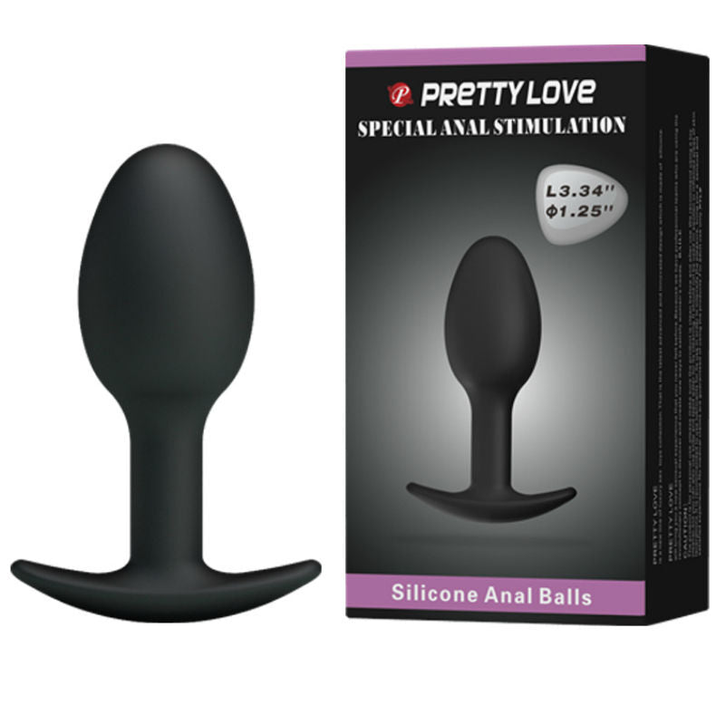 pretty love plug anal en silicone 6 5 cm noir