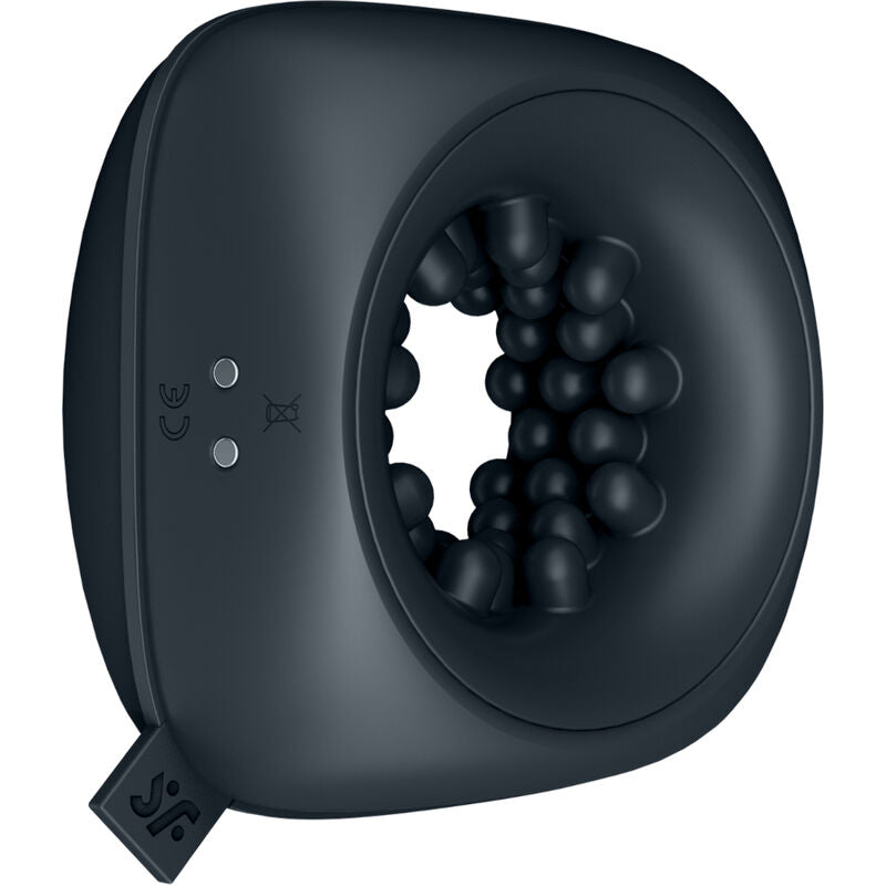Masturbateur vibrant Ring Stroker silicone — vue de profil