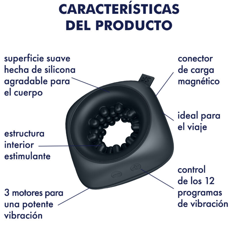 Masturbateur vibrant Ring Stroker silicone — détail texture surface