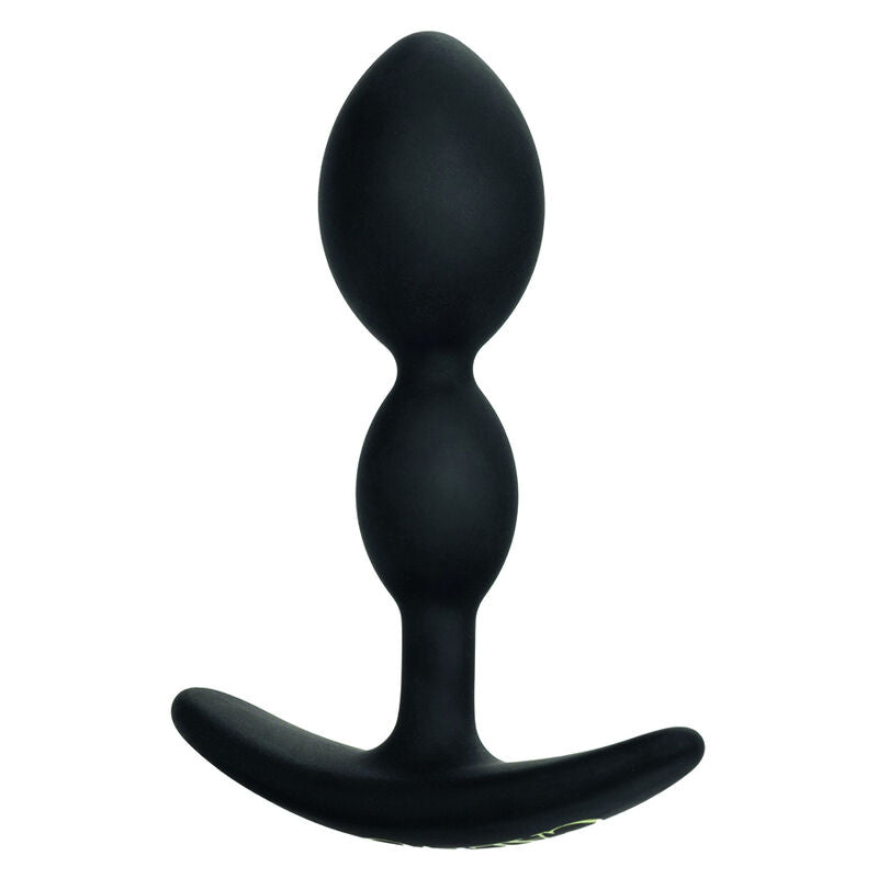 Plug Boundless 2X debout, vue de face sur toute la longueur du corps en silicone noir