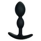 Plug Boundless 2X debout, vue de face sur toute la longueur du corps en silicone noir