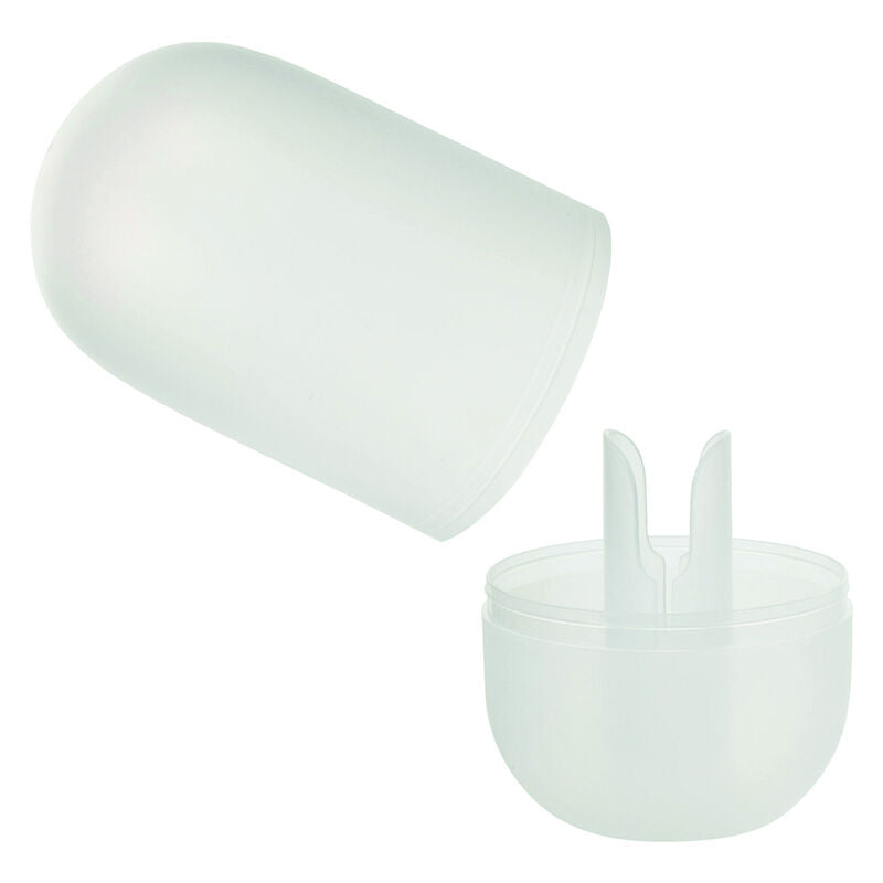 Etui de rangement translucide du masturbateur Boundless CalExotics avec l'embout tip tickler amovible, boitier compact protegeant le stroker reversible, accessoire de stimulation