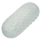 Masturbateur Boundless CalExotics translucide vue de cote, corps ovale a texture de vaguelettes regulieres, stroker reversible souple a double sensation pour stimulation manuelle