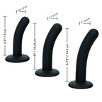 Schéma dimensionnel des trois sondes du kit Boundless : 9, 10,25 et 14,5 cm de hauteur