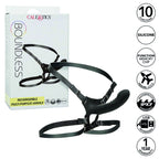 Emballage du Boundless harnais multi-usage rechargeable CalExotics, avec pictogrammes IPX7 et USB