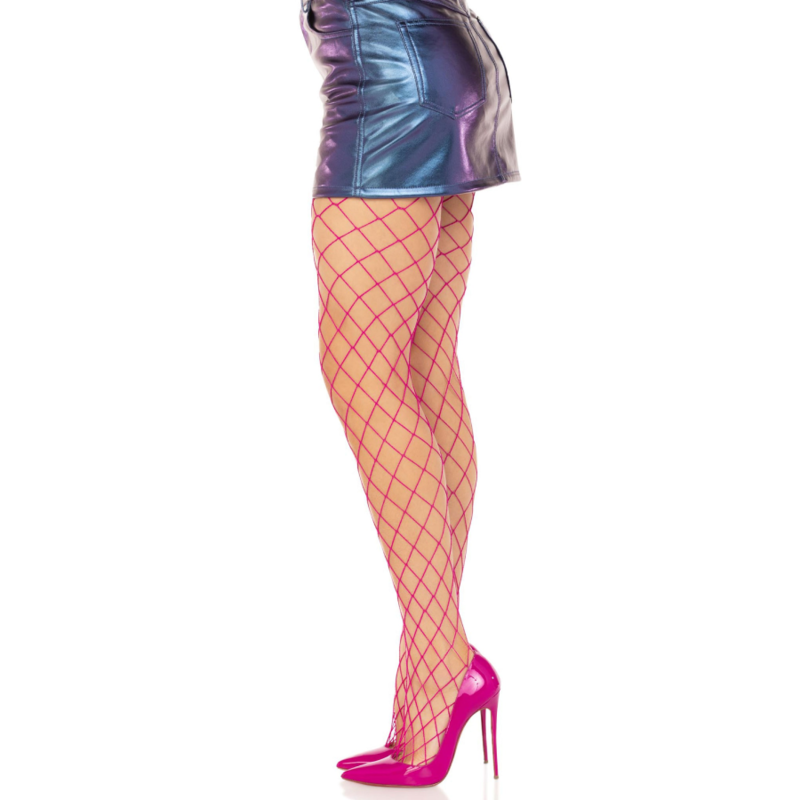 Collants résille à motif losange — vue de profil