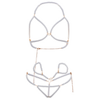 leg avenue ensemble bracelets soutien gorge et string perles