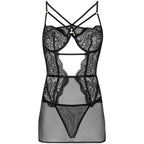 Ensemble chemise et string Baririn noir — vue de profil