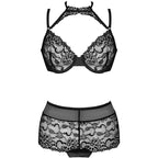 Ensemble lingerie dentelle Linera For the Senses noir — comparatif dimensionnel