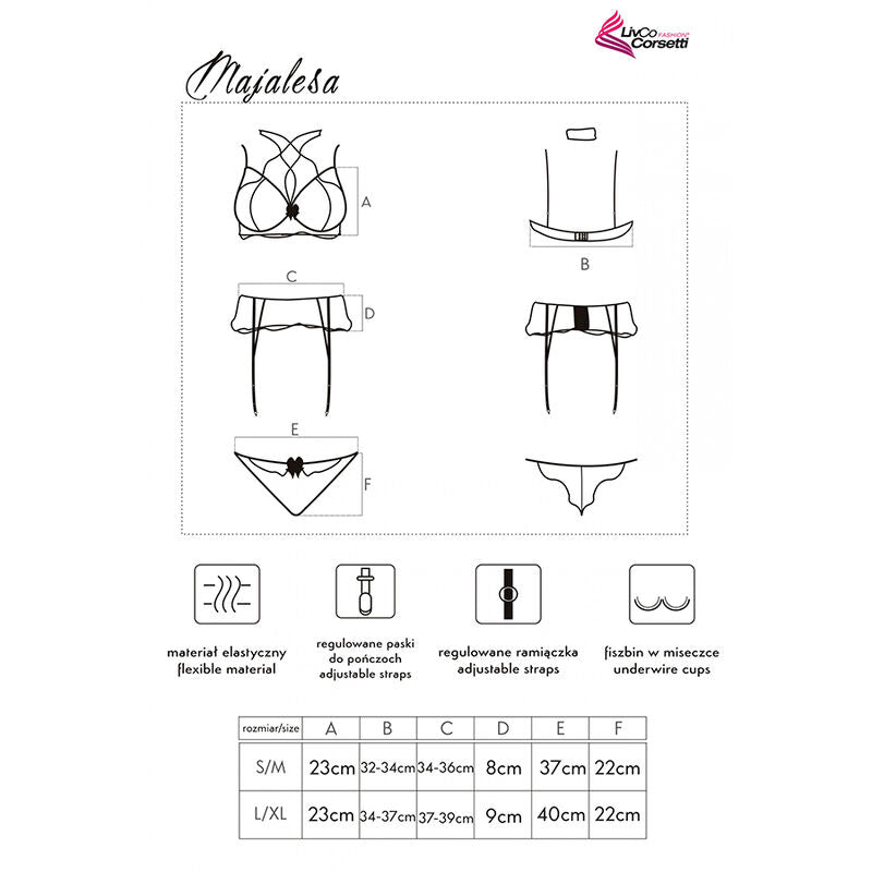 Ensemble lingerie Majalesa soutien-gorge jarretière culotte  — détail texture surface