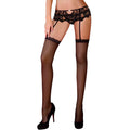 Porte-jarretelles dentelle Mandirin noir avec string — vue principale