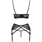 Ensemble lingerie Moridam 3 pièces dentelle noire — emballage produit