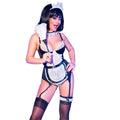Costume soubrette sensuel avec bas et accessoires — vue principale