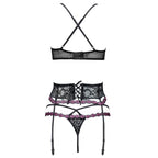 Ensemble dentelle soutien-gorge jarretière et culotte — vue de dos