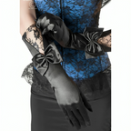 Gants lingerie dentelle satin noir Charme — détail produit