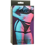 Boite Euphoria du harnais de cuisse multi-chaines grande taille, packaging des sangles cuir vegan et chaines metal, accessoire fetichiste reglable courbes.