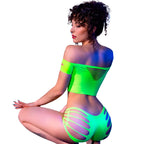 Ensemble haut et short extensible Chilirose — vue de profil