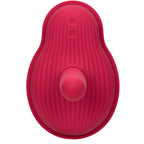Dessous du Rider Massager, bouton marche/arrêt central, prise DC et marquages de conformité UKCA CE gravés.