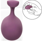 Stimulateur Mod Touch violet vu de face en silhouette galet, médaillon illustrant la prise en pince entre deux doigts.