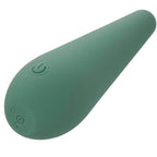 Stimulateur Mod Chic vert vu en angle, marquages CE et UKCA gravés près de la base.