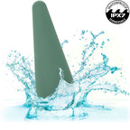 Stimulateur Mod Chic vert dans une éclaboussure d'eau, badge Waterproof IPX7 Submersible.