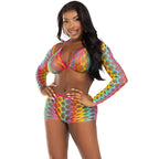 leg avenue ensemble de trois pieces multicolore
