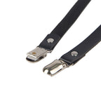 Harnais de jambe à chaînes en cuir noir — comparatif dimensionnel
