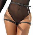 Harnais ceinture en cuir à chaîne pour femme — vue principale