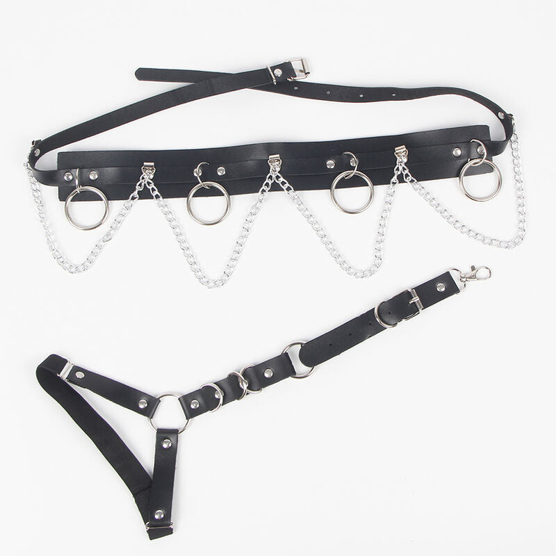 Harnais ceinture et jarretières en cuir — vue de dos