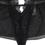 Body teddy dentelle dos nu col américain et jupe tulle — finition matière