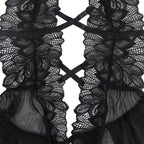 Body teddy dentelle dos nu col américain et jupe tulle — vue rapprochée 2