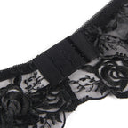 Ensemble lingerie 3 pièces imprimé floral soutien-gorge stri — détail texture surface 2