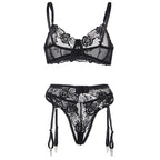Ensemble lingerie 3 pièces imprimé floral soutien-gorge stri — comparatif dimensionnel 2