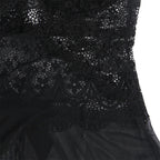 subblime tissu tulle babydoll avec dentelle et detail fleur noir s m