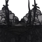 Babydoll dentelle transparente à imprimé floral — comparatif dimensionnel