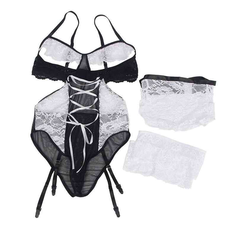 Body transparent sensuelle Subblime noir blanc — vue de profil