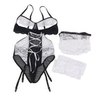 Body transparent sensuelle Subblime noir blanc — vue de profil 2