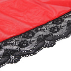 Robe nuisette transparente à détail dentelle rouge — comparatif dimensionnel