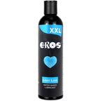 Flacon Eros Light Love XXL coeur bleu base eau, bouteille noire format moyen, lubrifiant base eau longue duree pour les jeux a deux