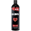 Grand flacon noir Eros Light Love XXL coeur rouge, lubrifiant base silicone, vue de face d'un format genereux a glisse soyeuse longue duree